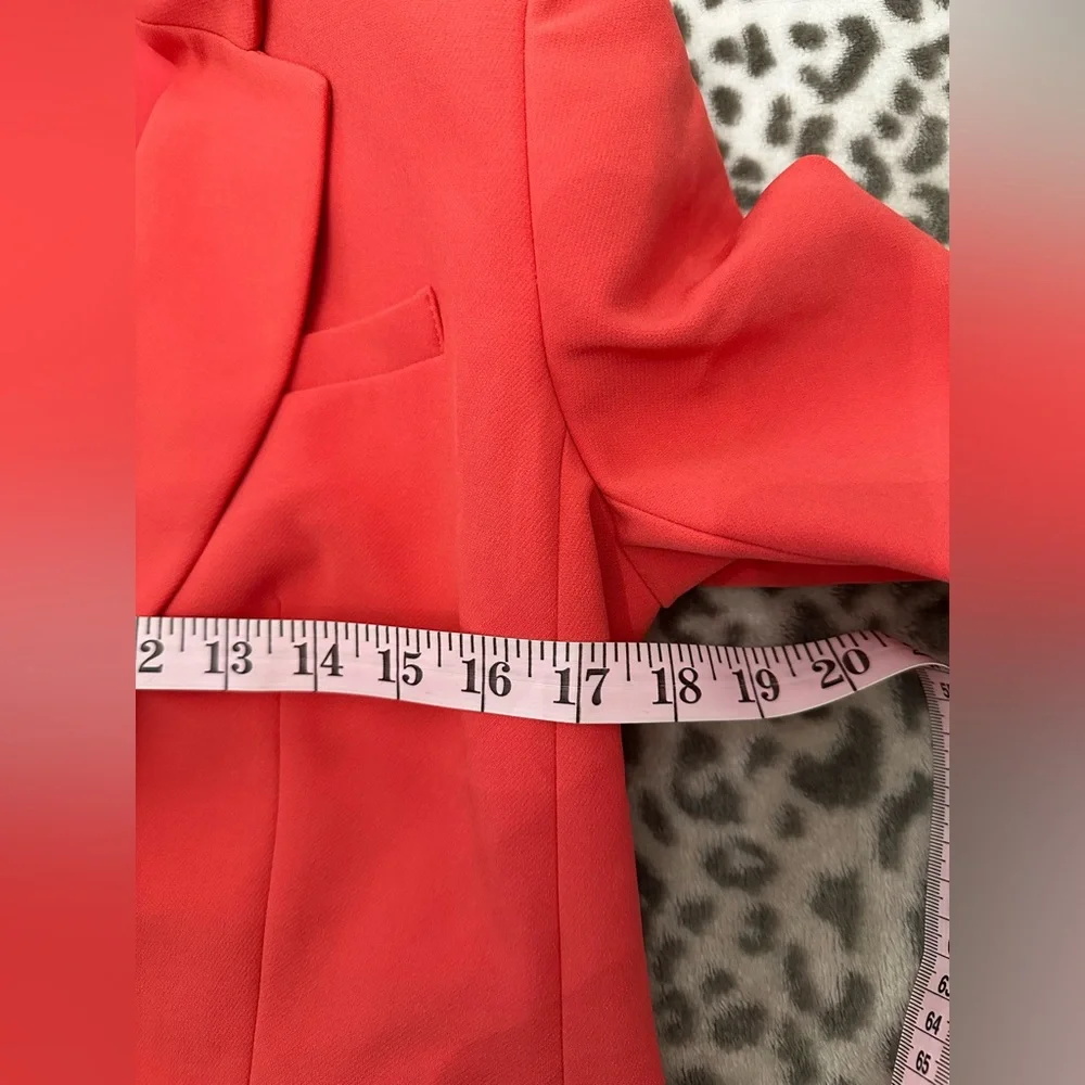 Express Studio Stretch Twill Boyfriend Blazer in Hot Coral Size Small Women’s - Picture 15 of 17
